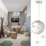 Snogold suspension luminaire lune toiles led lustre plafonnier avec 5 ampoules clairage pour chambre ...