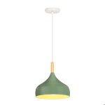 Snogold suspension lustre moderne r�tro abat - jour en m�tal vert olive forme de goutte �24cm e27 luminaire ...