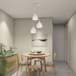 Snogold suspension moderne � 3 lampes e27 lustre vintage �17cm en m�tal bois luminaire plafonnier pour ...