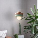 Snogold suspension moderne rond lustre abat - jour en bois et métal vert e27 luminaire Éclairage de plafond ... Snogold suspension moderne rond lustre abat - jour en bois et métal vert e27 luminaire Éclairage de plafond ...