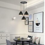 Snogold suspension rtro  3 ttes e27 luminaire moderne forme de goutte noir 17cm en mtal bois clairage ...