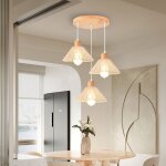 Snogold suspension vintage � 3 lampes �22cm lustre vintage en corde de papier beige e27 luminaire pour ...