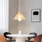 Snogold suspension vintage e27 luminaire �22cm abat - jour tissage en corde de papier beige lustre �clairage ...