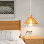 Snogold suspension vintage e27 luminaire �22cm abat - jour tissage en corde de papier marron lustre �clairage ...