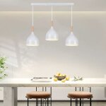 Snogold suspension vintage lustre  3 ttes e27 luminaire moderne forme de goutte blanc 17cm en mtal ...