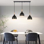 Snogold suspension vintage lustre � 3 t�tes e27 luminaire moderne forme de goutte noir 17cm en m�tal ...