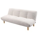 Soan - banquette 2 places convertible clic - clac en velours texturé - beige Soan - banquette 2 places convertible clic - clac en velours texturé - beige