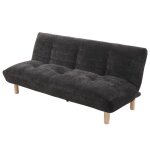 Soan - banquette 2 places convertible clic - clac en velours texturé - noir Soan - banquette 2 places convertible clic - clac en velours texturé - noir