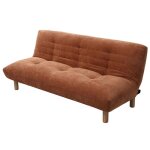 Soan - banquette 2 places convertible clic - clac en velours texturé - terracotta Soan - banquette 2 places convertible clic - clac en velours texturé - terracotta