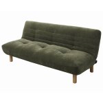 Soan - banquette 2 places convertible clic - clac en velours texturé - vert Soan - banquette 2 places convertible clic - clac en velours texturé - vert