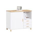 Sobuy ask07 - wn caisson de bureau support imprimante organiseur bureau meuble de rangement bureau avec ...