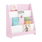 Sobuy bibliothque enfant kmb32 - p avec 4 compartiments ouverts tagre de rangement 80 x 30 x 88 cm ...
