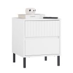 Sobuy bout de canap� fbt157 - w table de chevet avec 2 tiroirs pour salon chambre ou bureau pieds en ...