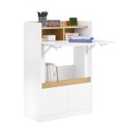 Sobuy bureau pliant compact avec �tag�res et 2 tiroirs bureau ordinateur ou gaming bureau chambre mdf ...