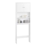 Sobuy meuble de rangement au - dessus machine  laver ou wc avec armoire 2 portes et tagres rglables ...