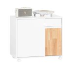 Sobuy caisson de bureau � roulettes ask04 - wn support imprimante roulant organiseur bureau avec tiroirs ...