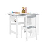 Sobuy ensemble table et chaise enfant kmb60 - hg set de 2 avec 2 tagres 1 porte - rouleau de papier ...