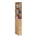 Sobuy meuble colonne troit - nsr13 - n - 3 tages et 3 tiroirs armoire haute  roulettes meuble de rangement ...