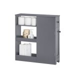 Sobuy meuble wc salle de bain sur roulettes ? meuble compact 20cm avec tiroir porte et 3 tagres bzr106 ...