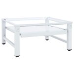 Socle pour machine � laver - vidaxl - blanc - �tag�re coulissante - antid�rapant - capacit� 100 kg
