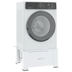 Socle pour machine  laver avec tiroir blanc