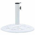 Socle de parasol blanc 9 kg 40 cm fonte