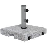 Socle de parasol pied parasol granit 28kg 2 boutons base m�t 32 / 38 / 48mm roulettes jardin balcon gris ...
