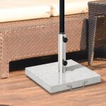 Socle de parasol pied de parasol mobile 28kg marbre acier inoxydable 40x40x36cm stable pour jardin terrasse ...