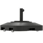 Socle de parasol pied parasol roulettes 25kg support carr� 38 / 48mm pour balcon terrasse jardin noir ...