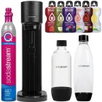 Saturateur eau gazeuse - sodastream - gaia noir - 2 bouteilles 1l - 6 boissons bolero - cartouche quickconnect ...