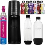 Machine  soda - sodastream - terra black - 2 bouteilles 1l - 1 cylindre co2 - 6 boissons bolero
