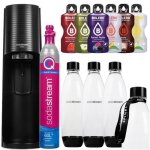 Machine  soda - sodastream - terra noir - 3 bouteilles - snap lock - 1 cylindre co2 - 6 saveurs sans ...