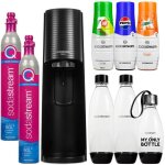 Saturateur eau gazeuse - sodastream - terra - 3 bouteilles 2 cartouches co2 syrops inclus - noir