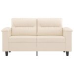 Sofa droit fixe - clic clac canap� � 2 places - neuf - beige 120 cm tissu microfibre ca9756137