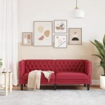 Sofa droit fixe - clic clac canapé à 2 places - neuf - chesterfield rouge bordeaux similicuir ca9975791 ... Sofa droit fixe - clic clac canapé à 2 places - neuf - chesterfield rouge bordeaux similicuir ca9975791 ...