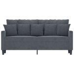 Sofa droit fixe - clic clac canap� � 2 places - neuf - gris fonc� 140 cm velours ca1249626