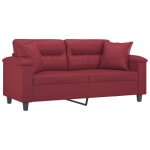 Sofa droit fixe - clic clac canapé 2 places avec oreillers bordeaux 140 cm similicuir ca8352879 Sofa droit fixe - clic clac canapé 2 places avec oreillers bordeaux 140 cm similicuir ca8352879