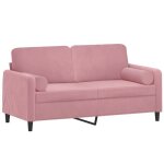 Sofa droit fixe - clic clac canapé 2 places avec oreillers décoratifs rose 140 cm velours ca4859946 Sofa droit fixe - clic clac canapé 2 places avec oreillers décoratifs rose 140 cm velours ca4859946