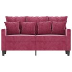 Sofa droit fixe - clic clac canapé à 2 places - neuf - rouge bordeaux 120 cm velours ca5136451 Sofa droit fixe - clic clac canapé à 2 places - neuf - rouge bordeaux 120 cm velours ca5136451