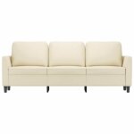Sofa droit fixe - clic clac canap� � 3 places - neuf - cr�me 180 cm similicuir ca5096627