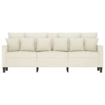 Sofa droit fixe - clic clac canap� � 3 places - neuf - cr�me 180 cm velours ca8663737