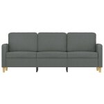 Sofa droit fixe - clic clac canap� � 3 places - neuf - gris fonc� 180 cm tissu ca9930049