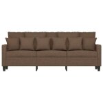 Sofa droit fixe - clic clac canap� � 3 places - neuf - marron 180 cm tissu ca9352100