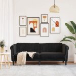 Sofa droit fixe - clic clac canapé à 3 places - neuf - noir velours ca9234431 Sofa droit fixe - clic clac canapé à 3 places - neuf - noir velours ca9234431