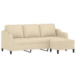 Sofa droit fixe - clic clac canap� � 3 places - neuf - avec repose - pieds cr�me 180 cm tissu ca6881606 ...