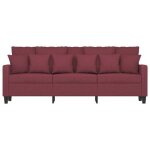 Sofa droit fixe - clic clac canapé à 3 places - neuf - rouge bordeaux 180 cm tissu ca2122626 Sofa droit fixe - clic clac canapé à 3 places - neuf - rouge bordeaux 180 cm tissu ca2122626