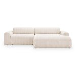 Sofia - canap dangle en velours gros ctel blanc cru - angle droit