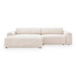 Sofia - canap dangle en velours gros ctel blanc cru - angle gauche