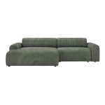 Sofia - canap dangle en velours gros ctel vert - angle gauche