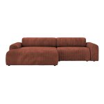 Sofia - canap dangle en velours gros ctel terracotta - angle gauche